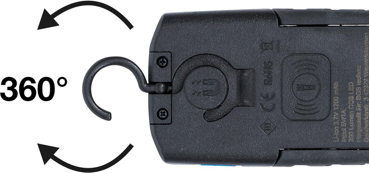 COB LED WORKSHOP LAMP WITH MAGNET AND HOOK | FOLDABLE | WITH WIRELESS CHARGING FUNCTION (85331)