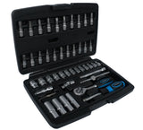SOCKET SET WITH RATCHET 1/4", 48 PCS. (KR141048)