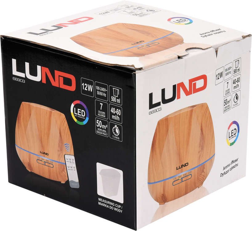 AROMA DIFFUSER 500ML, LIGHT WOOD, REMOTE (66903)