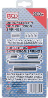 SPRING ASSORTMENT | COMPRESSION AND EXTENSION SPRING | 200 PCS. (8047)