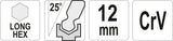 HEX KEY BALL END, LONG 12,0 MM (YT-05463)
