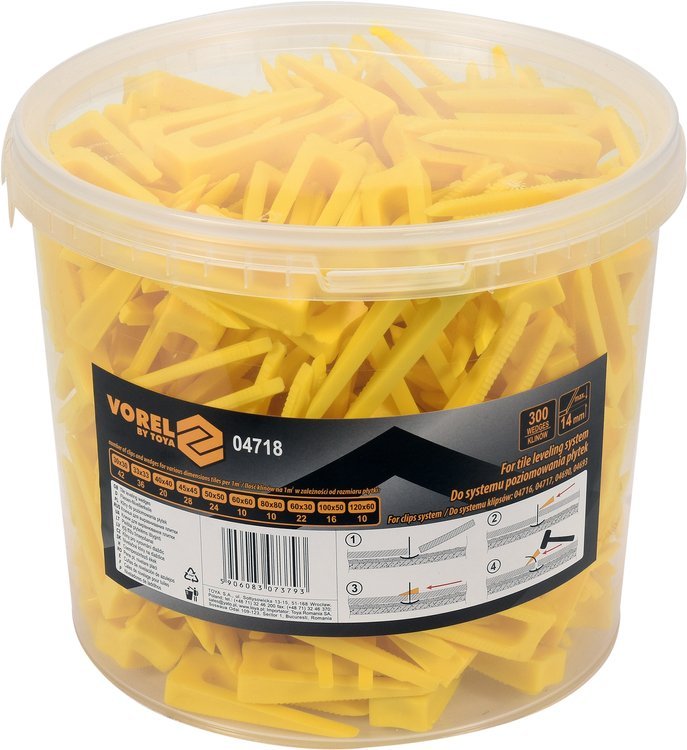 WEDGES FOR TILE LEVELING SYSTEM | BUCKET | 300 PCS. (04718)