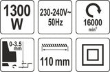 POWER PLANNER 110MM 1300W (YT-82144)