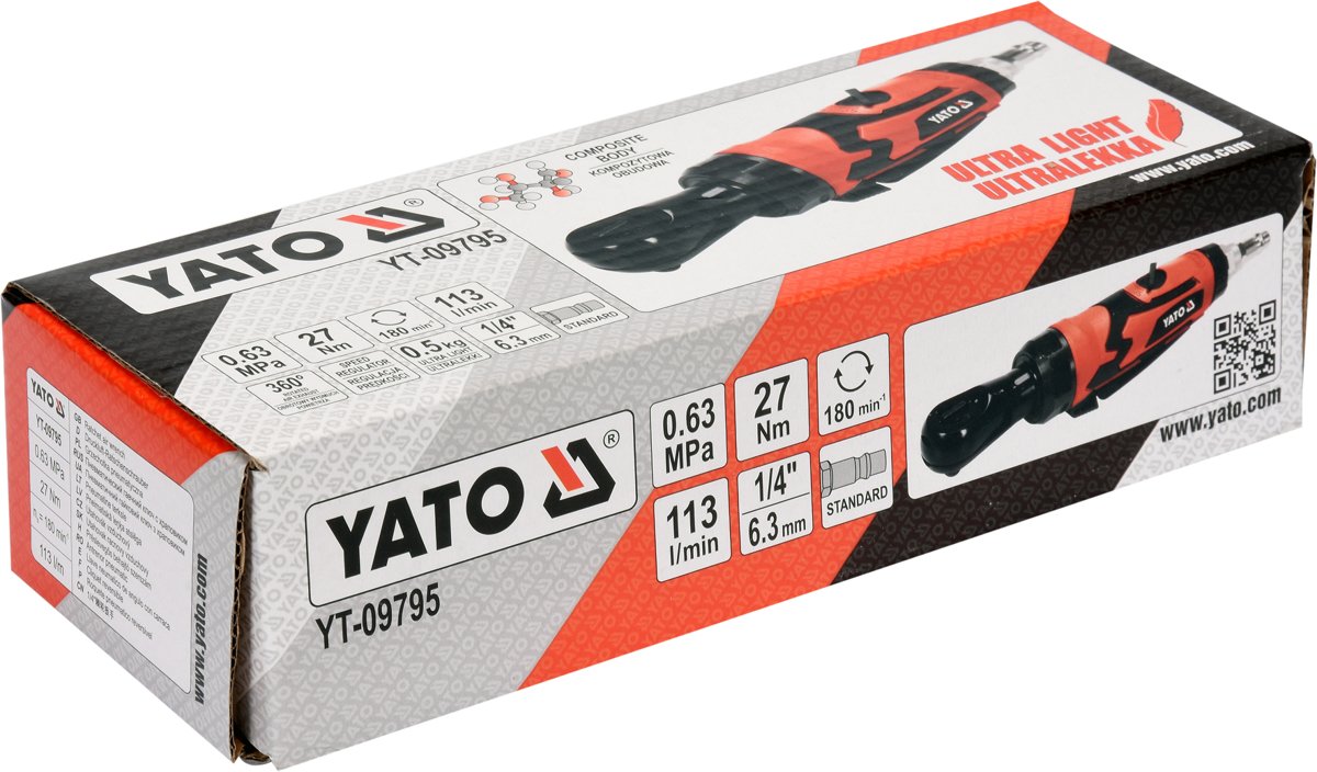 AIR RATCHET WRENCH 1/4" COMPOSITE BODY (YT-09795)