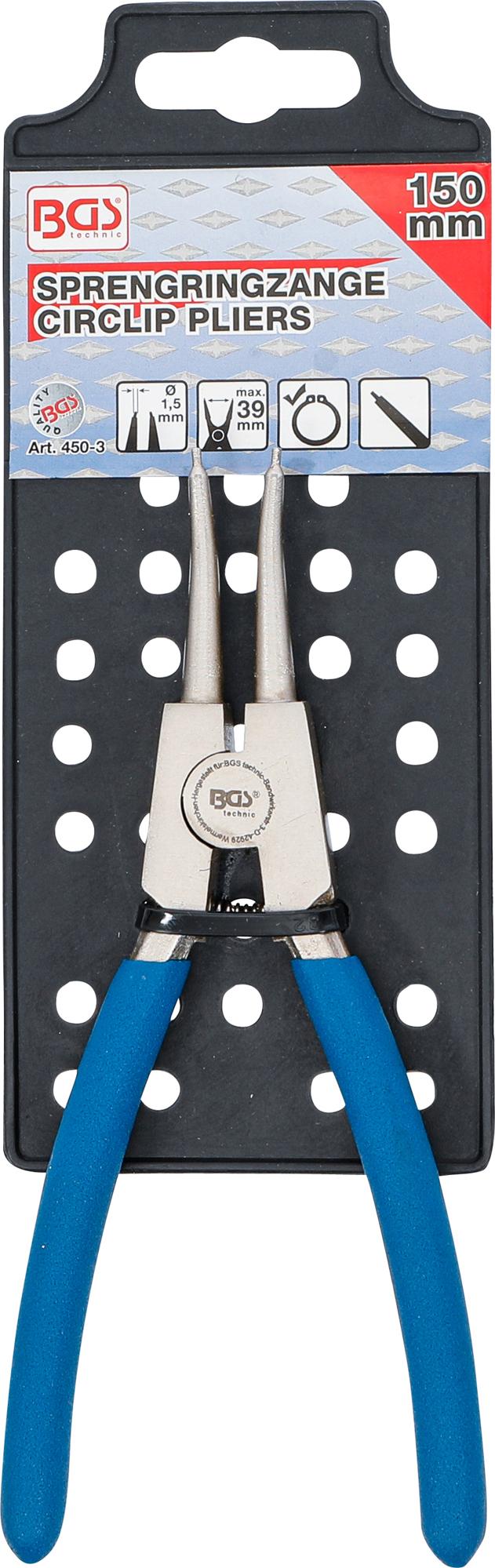 CIRCLIP PLIERS | STRAIGHT | FOR OUTSIDE CIRCLIPS | 150 MM (450-3)