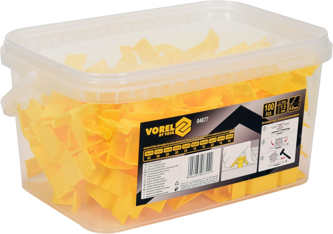 TILE LEVELING CLIPS | 6-9 MM | 100 PCS. (04677)