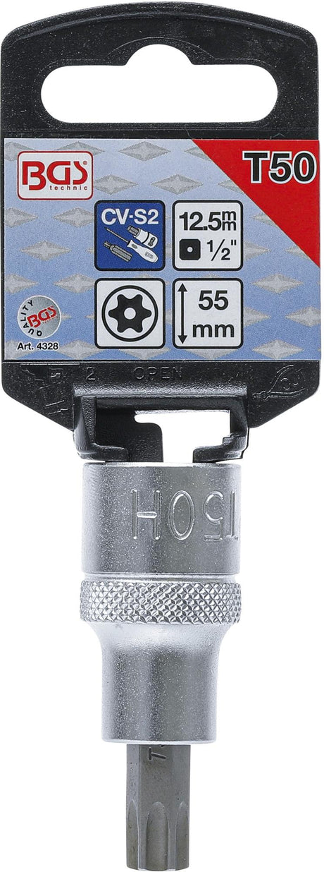 BIT SOCKET | 12.5 MM (1/2") DRIVE | T-STAR TAMPERPROOF (FOR TORX) T50 (4328)