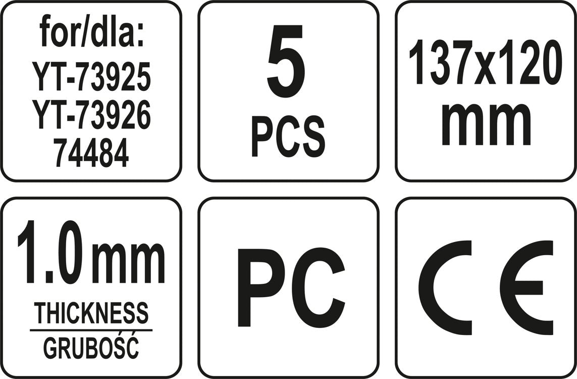 PROTECTIVE LENSES FOR MASKS / SHIELDS YT-73925 / YT-73926 / 74484 | 5 PCS. (YT-73929)