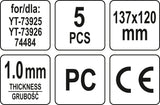 PROTECTIVE LENSES FOR MASKS / SHIELDS YT-73925 / YT-73926 / 74484 | 5 PCS. (YT-73929)