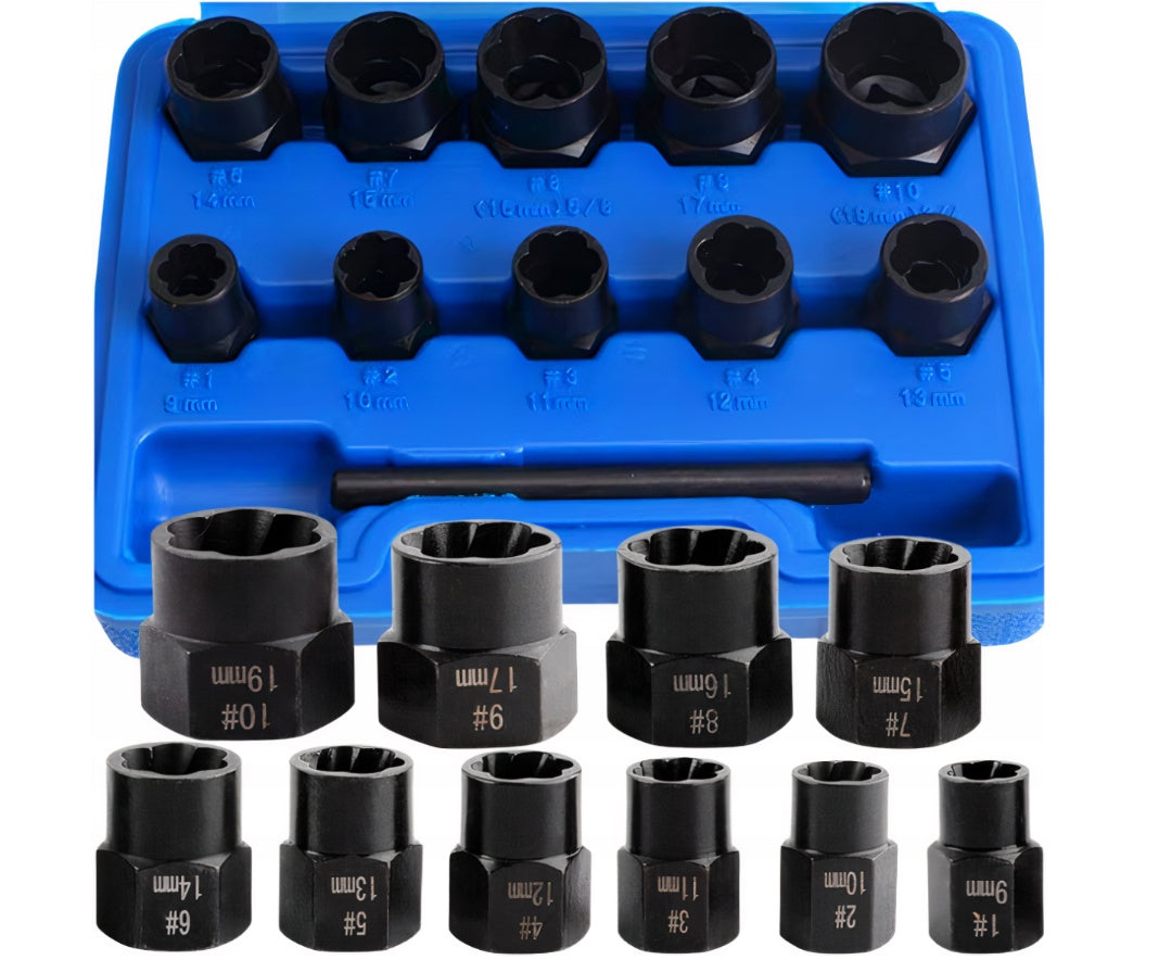 SPECIAL SOCKET SET / SCREW EXTRACTORS | 9-19 MM | 11 PCS. (SK201611)