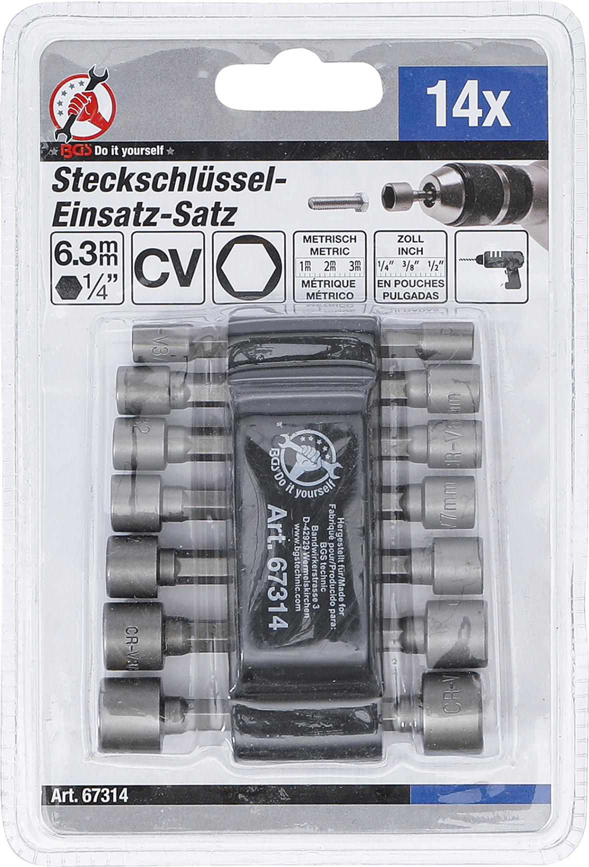 NUT DRIVER SET | 6.3 MM (1/4") DRIVE | METRIC + INCH | 14 PCS. (67314)