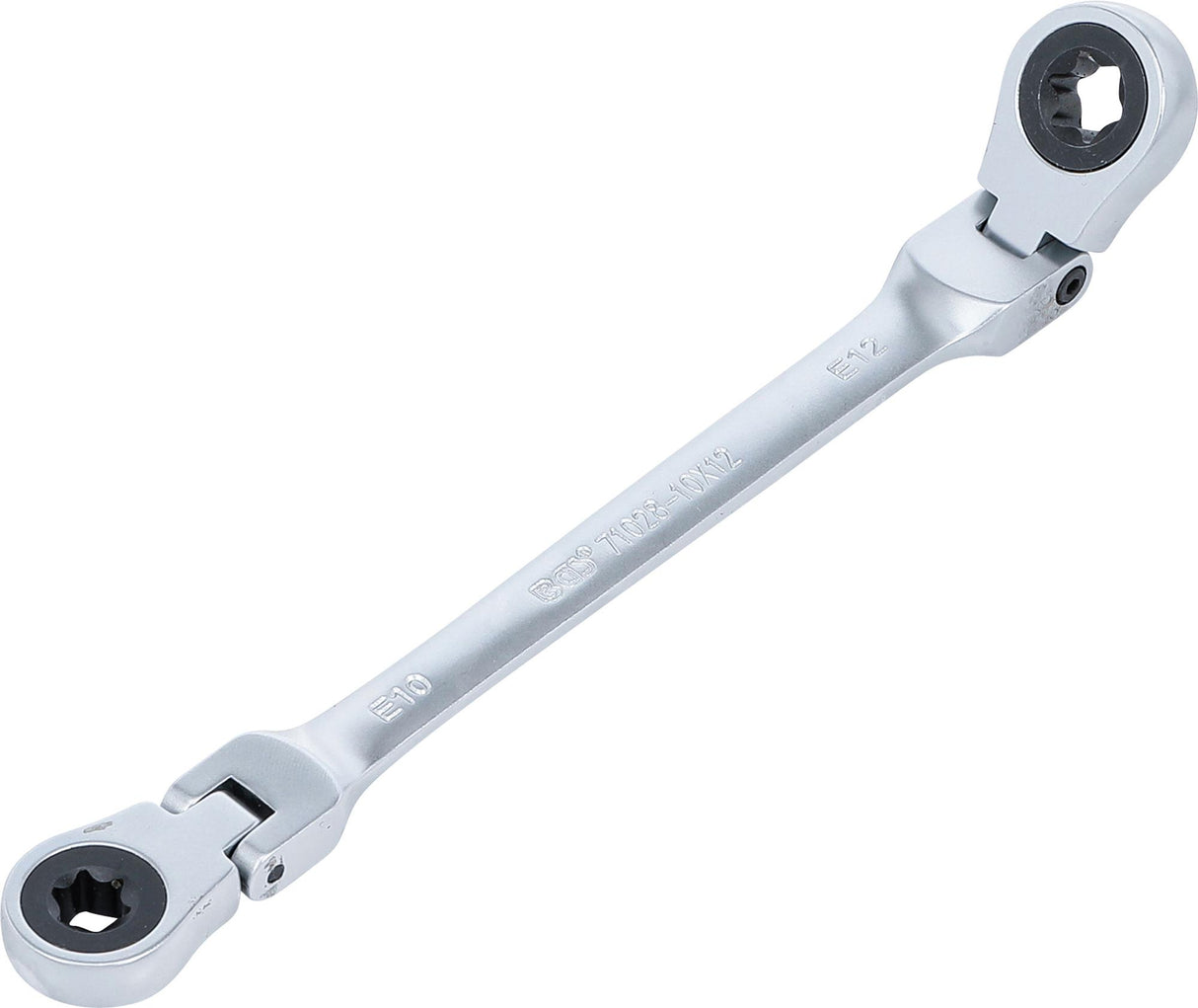 DOUBLE RATCHET RING SPANNER | ADJUSTABLE | WITH E-TYPE RING HEADS | E10 X E12 (71028-10X12)