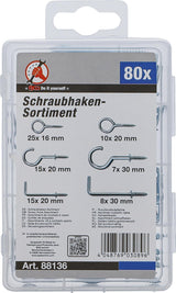SCREW HOOK ASSORTMENT | 80 PCS. (88136)