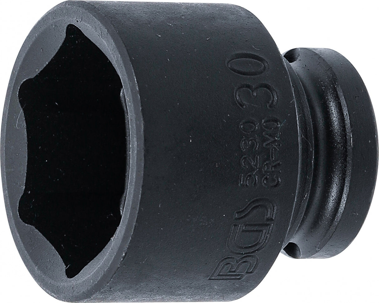 IMPACT SOCKET, HEXAGON | 12.5 MM (1/2") DRIVE | 30 MM (5230)