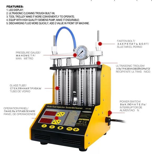 FUEL INJECTION TESTER AND INJECTOR CLEANING DEVICE (FTC105)