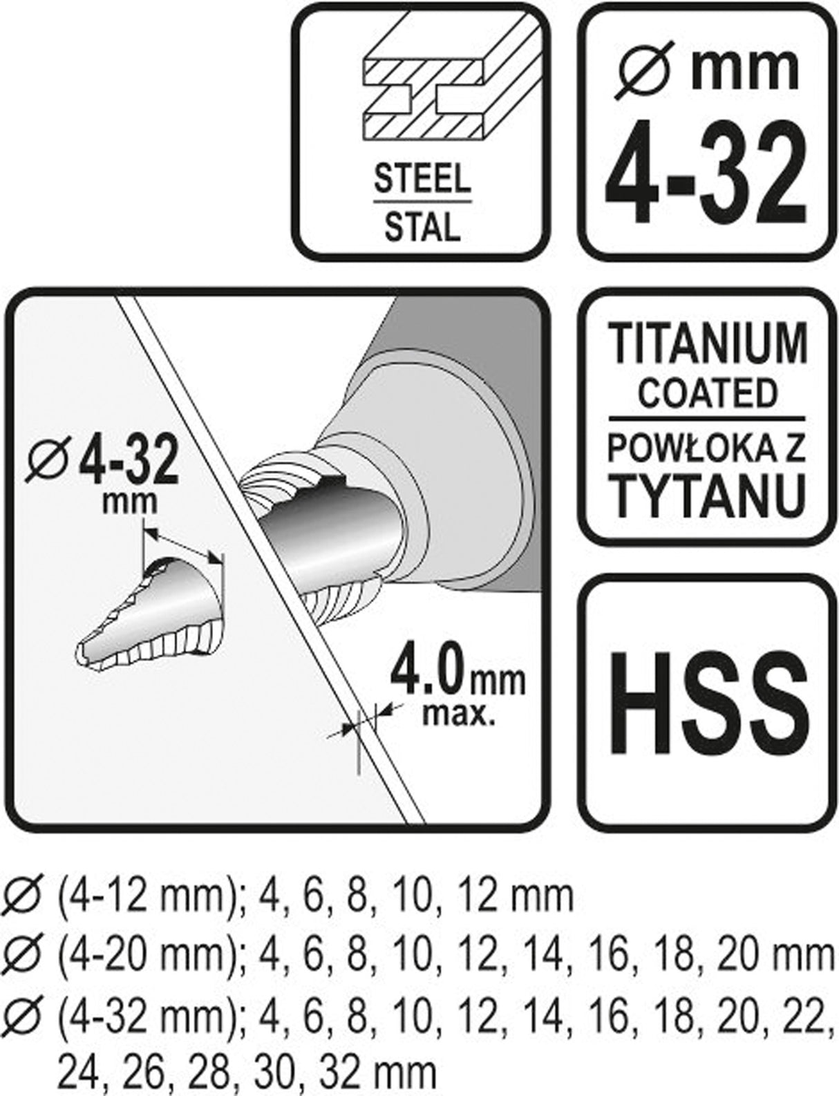 3PCS STEP DRILLS (22616)
