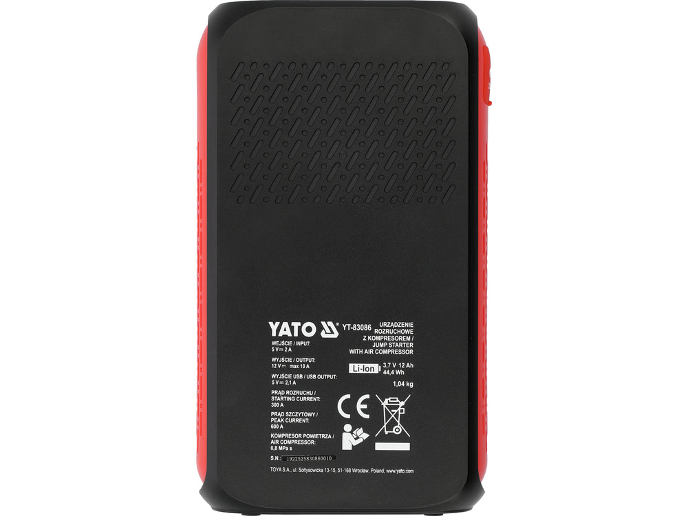 JUMP STARTER / BOOSTER | WITH COMPRESSOR | 12000 MAH (YT-83086)