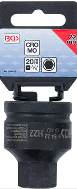 IMPACT BIT SOCKET | LENGTH 55 MM | 20 MM (3/4") DRIVE | INTERNAL HEXAGON 22 MM (5054-22)