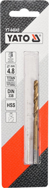 TWIST DRILL BIT HSS-TIN 4,8 MM (YT-44645)