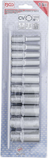 SOCKET SET, HEXAGON, DEEP | 10 MM (3/8") DRIVE | INCH SIZES | 11 PCS. (2756)