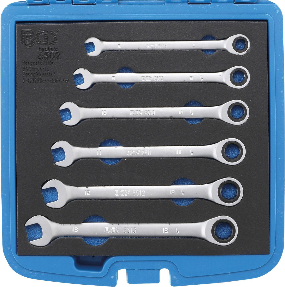 RATCHET COMBINATION WRENCH SET | 8 - 13 MM | 6 PCS. (6502)