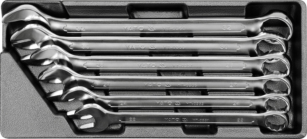 PVC TRAY WITH 6PCS COMB.SPANNERS 22-32 (YT-5532)