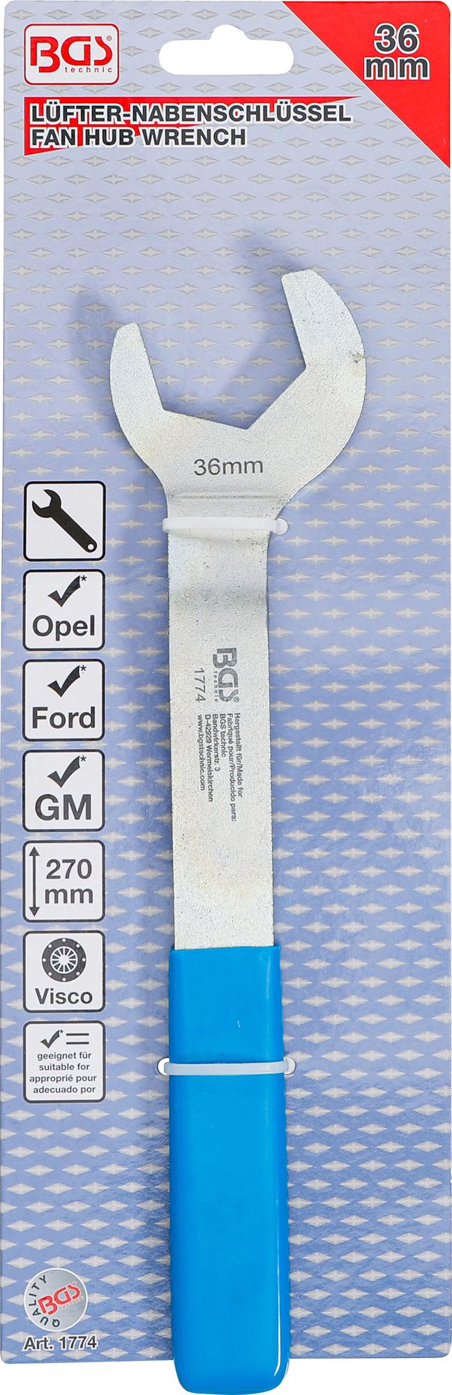 FAN HUB WRENCH | FOR FORD, OPEL / VAUXHALL, GM | 36 MM (1774)