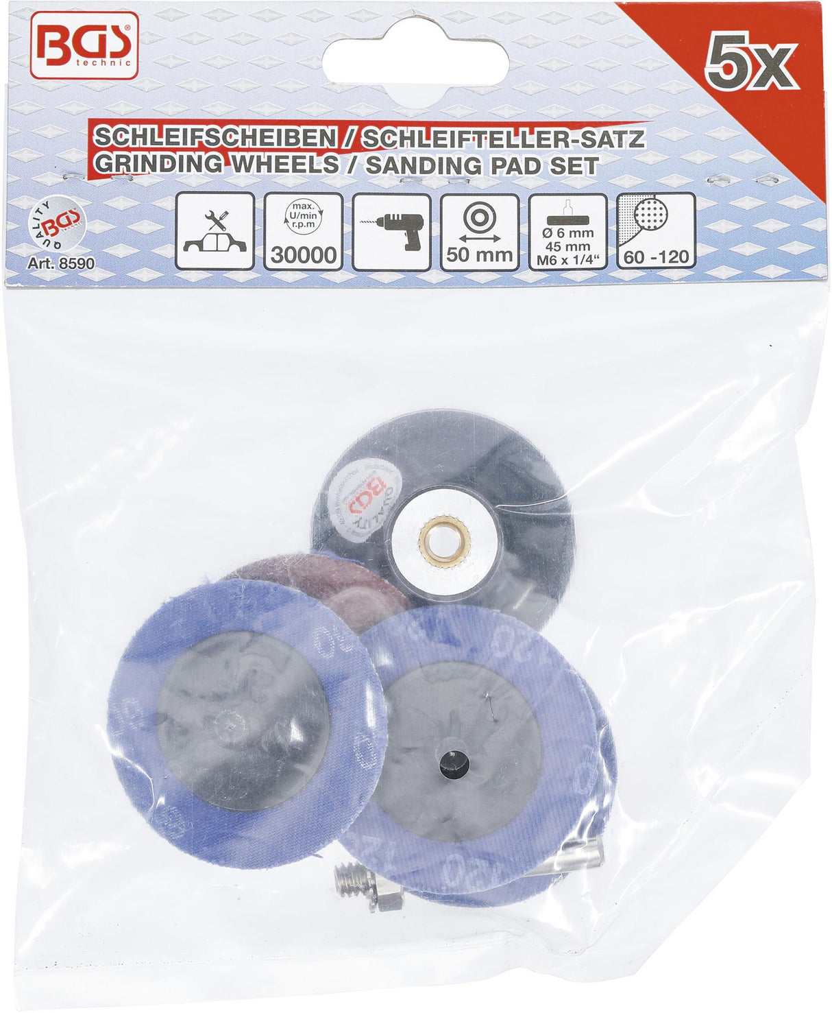 GRINDING WHEELS / SANDING PAD SET | Ø 50 MM (8590)