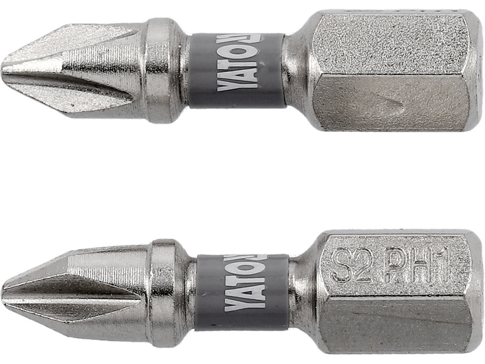 SCREWDRIVER BITS 1/4 25MM PH1 2 PCS NI (YT-78000)
