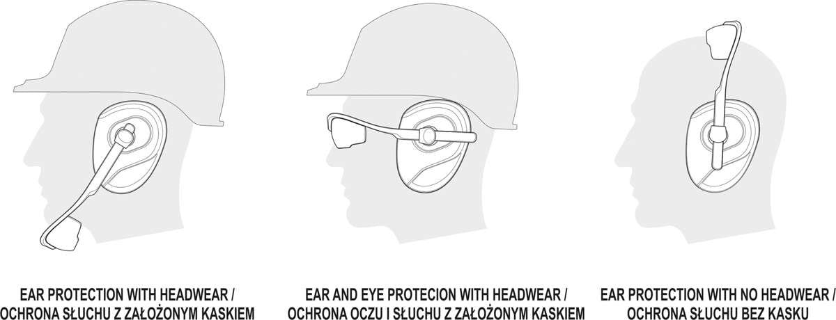 COMBINED EYE&EAR PROTECT. MUFFS GREY (YT-74635)