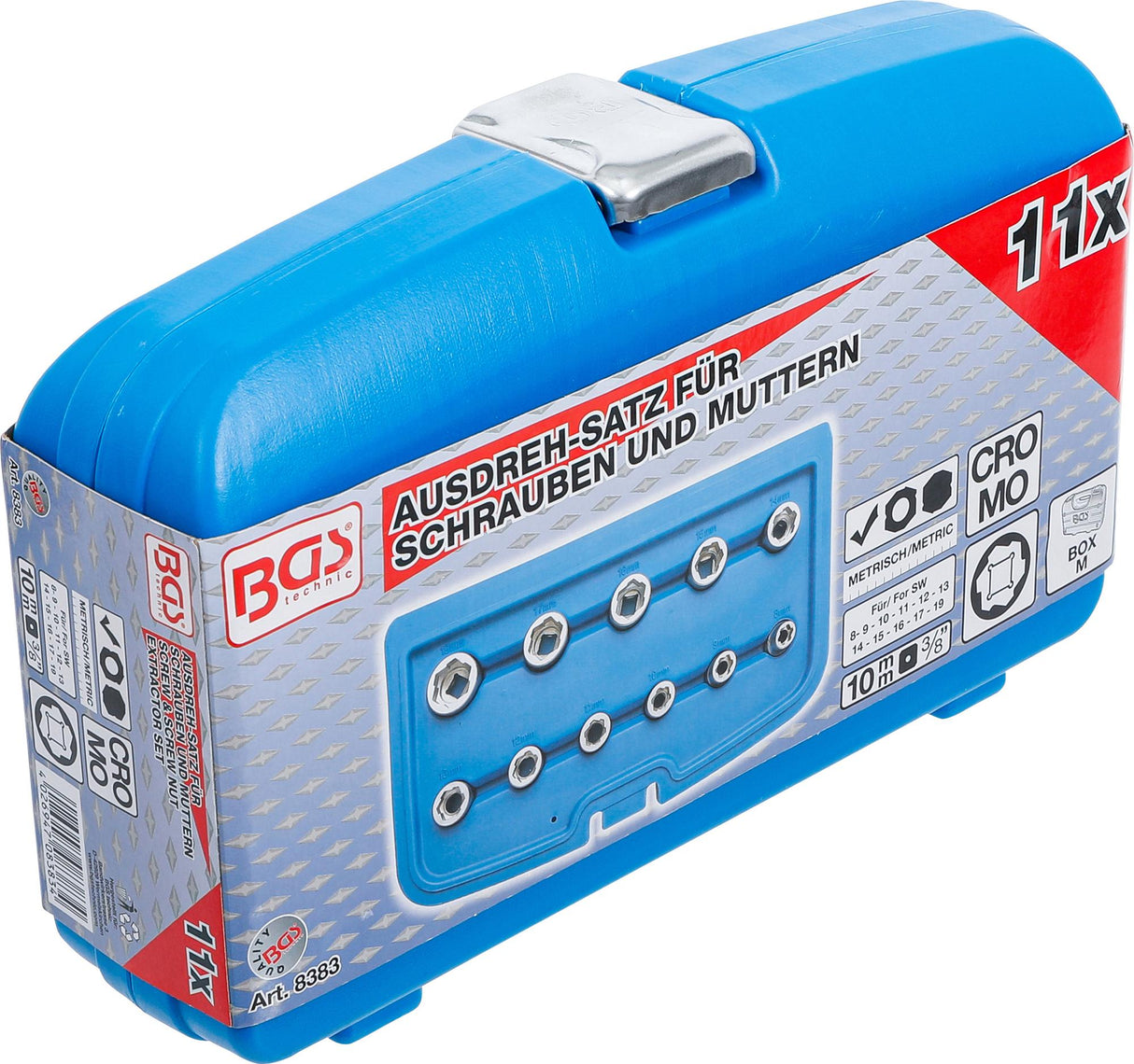 SCREW AND NUT EXTRACTOR SET | 10 MM (3/8") | METRIC | 11 PCS. (8383)
