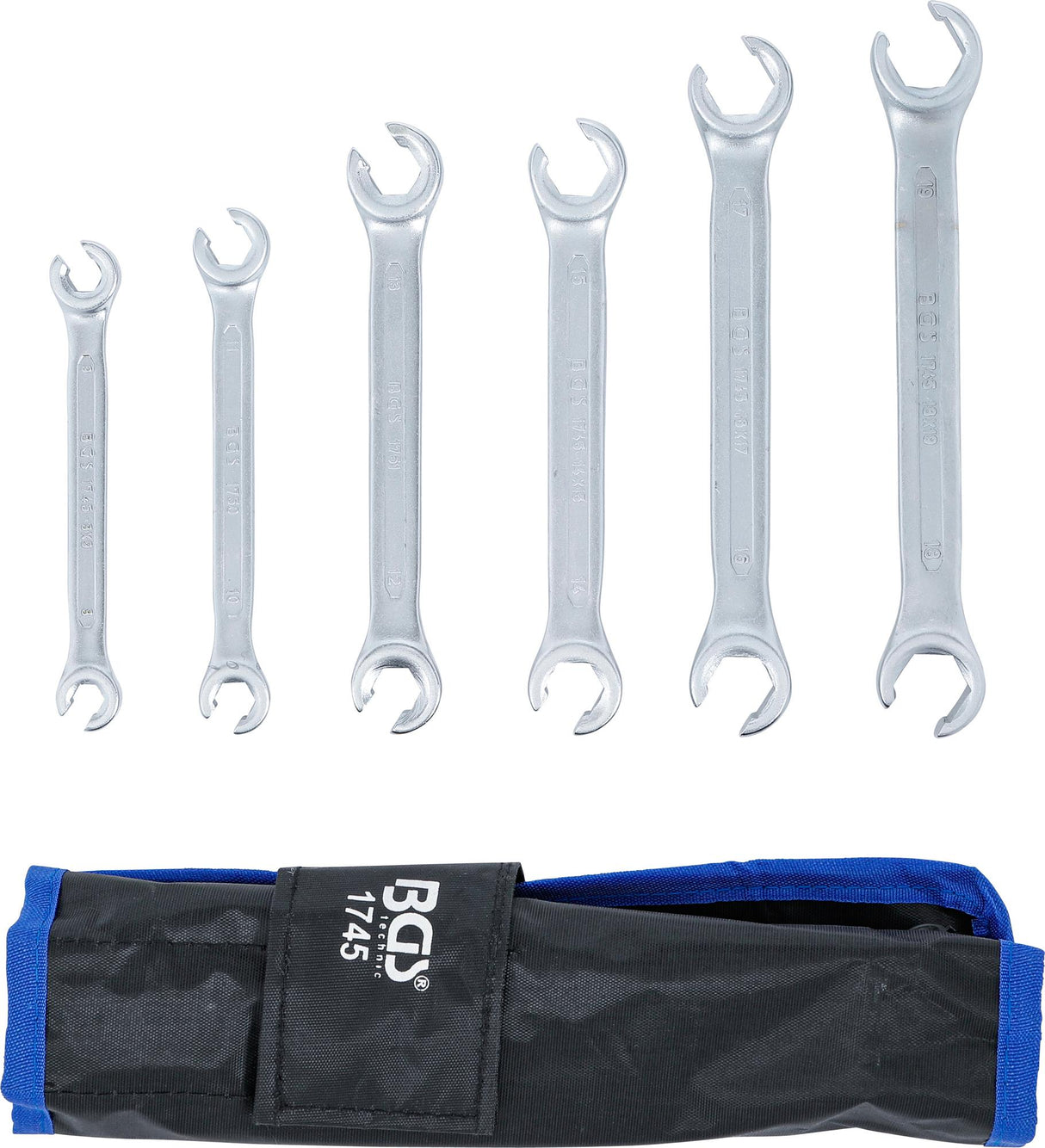 DOUBLE RING SPANNER SET, OPEN TYPE | 8 X 9 - 18 X 19 MM | 6 PCS. (1745)