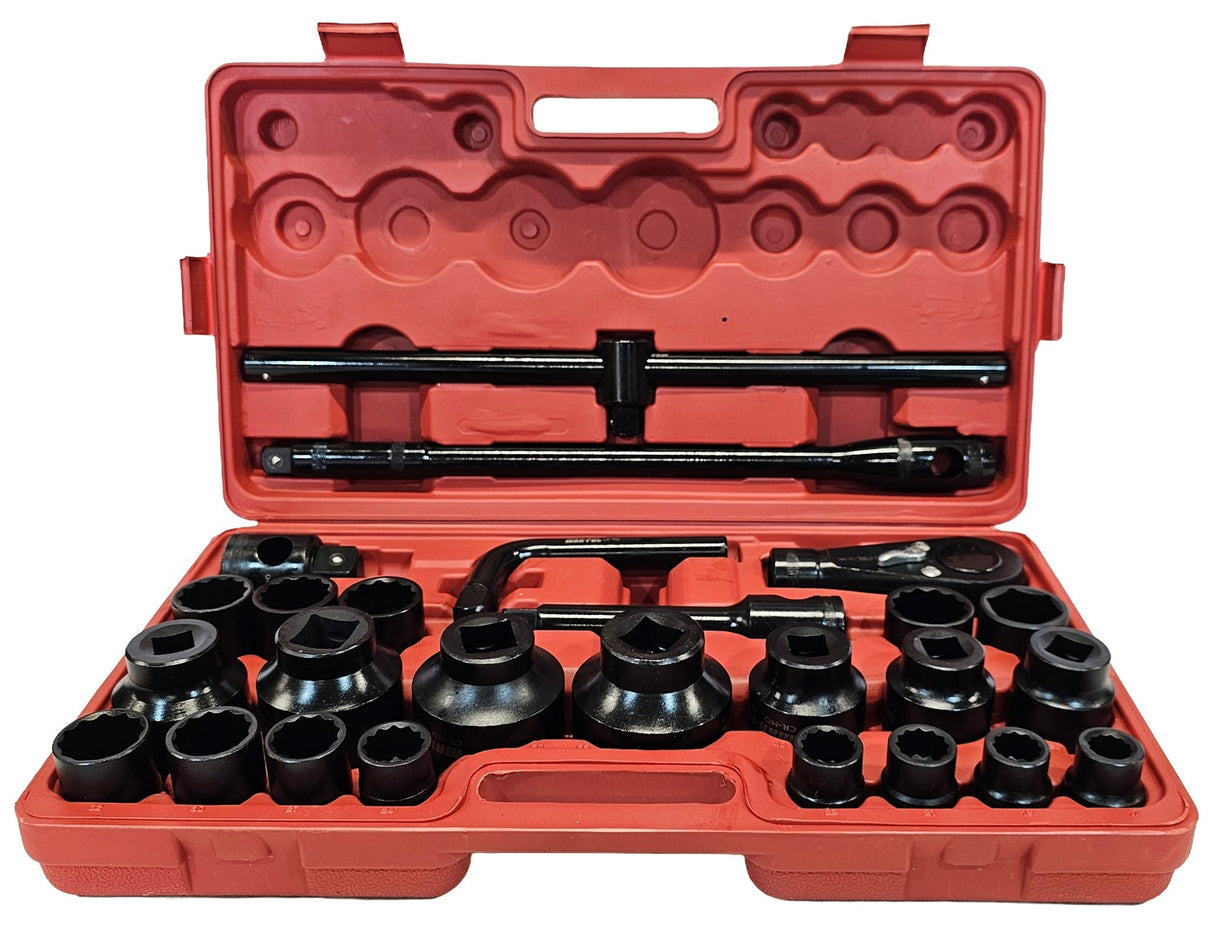 IMPACT SOCKET SET | CR-MO | 6-12 POINT MIX | 25 MM (1") | 20 MM (3/4") | 26 PCS. (H4220626)
