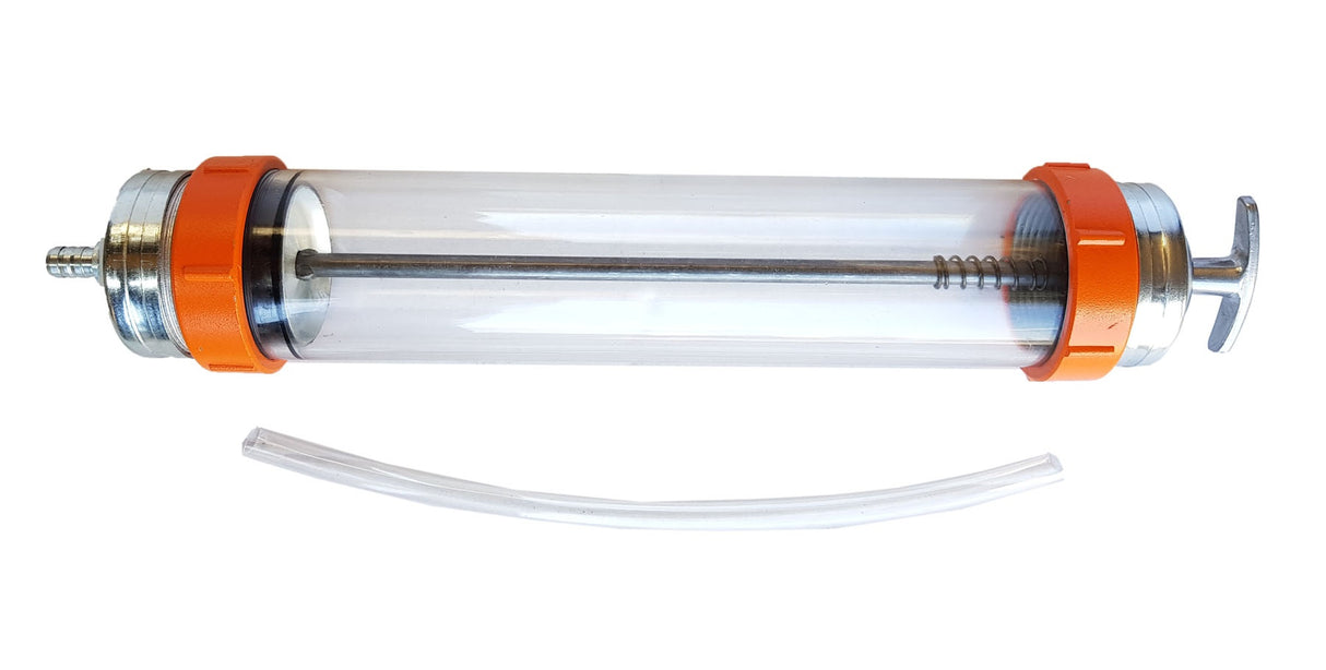 OIL SYRINGE / PUMP FOR LIQUID OIL | TRANSPARENT GLASS | 500 ML (SG500)