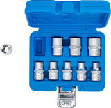 SOCKET SET, E-TYPE | 12.5 MM (1/2") DRIVE | E10 - E24 | 9 PCS. (6425)