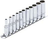 SOCKET SET, 12-POINT, DEEP | 6.3 MM (1/4") DRIVE | 4 - 13 MM | 11 PCS. (5251)