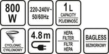 HANDHELD VACUUM CLEANER 800W 1L (67110)