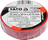 INSULATION TAPE 0.13MM 15MMX20M RED (YT-81592)