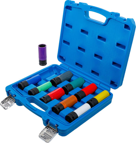PROTECTIVE IMPACT SOCKET SET | 12.5 MM (1/2") DRIVE | 15 - 24 MM AND SPECIAL WHEEL NUTS | 10 PCS. (7311)