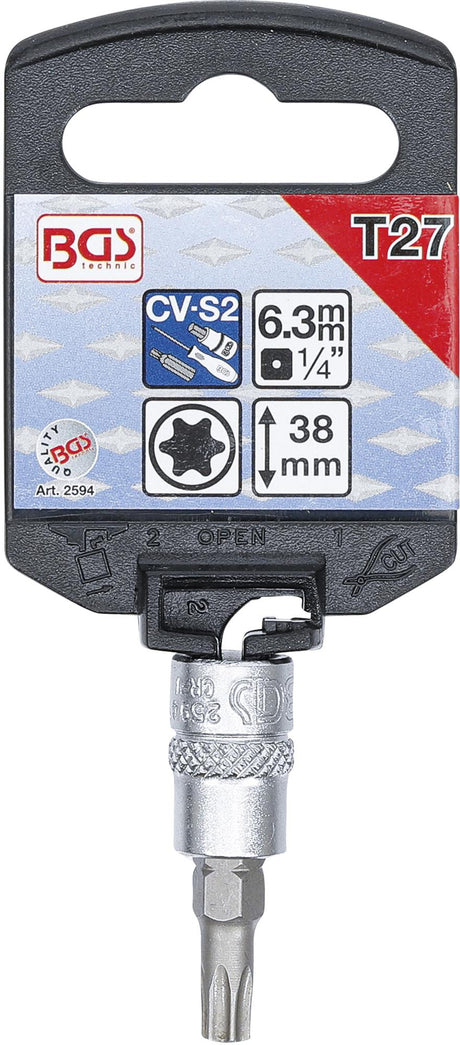Ruuvikärki integroitu hylyseeseen | 6,3 mm (1/4") | T-Star (Torx) T27 (2594)