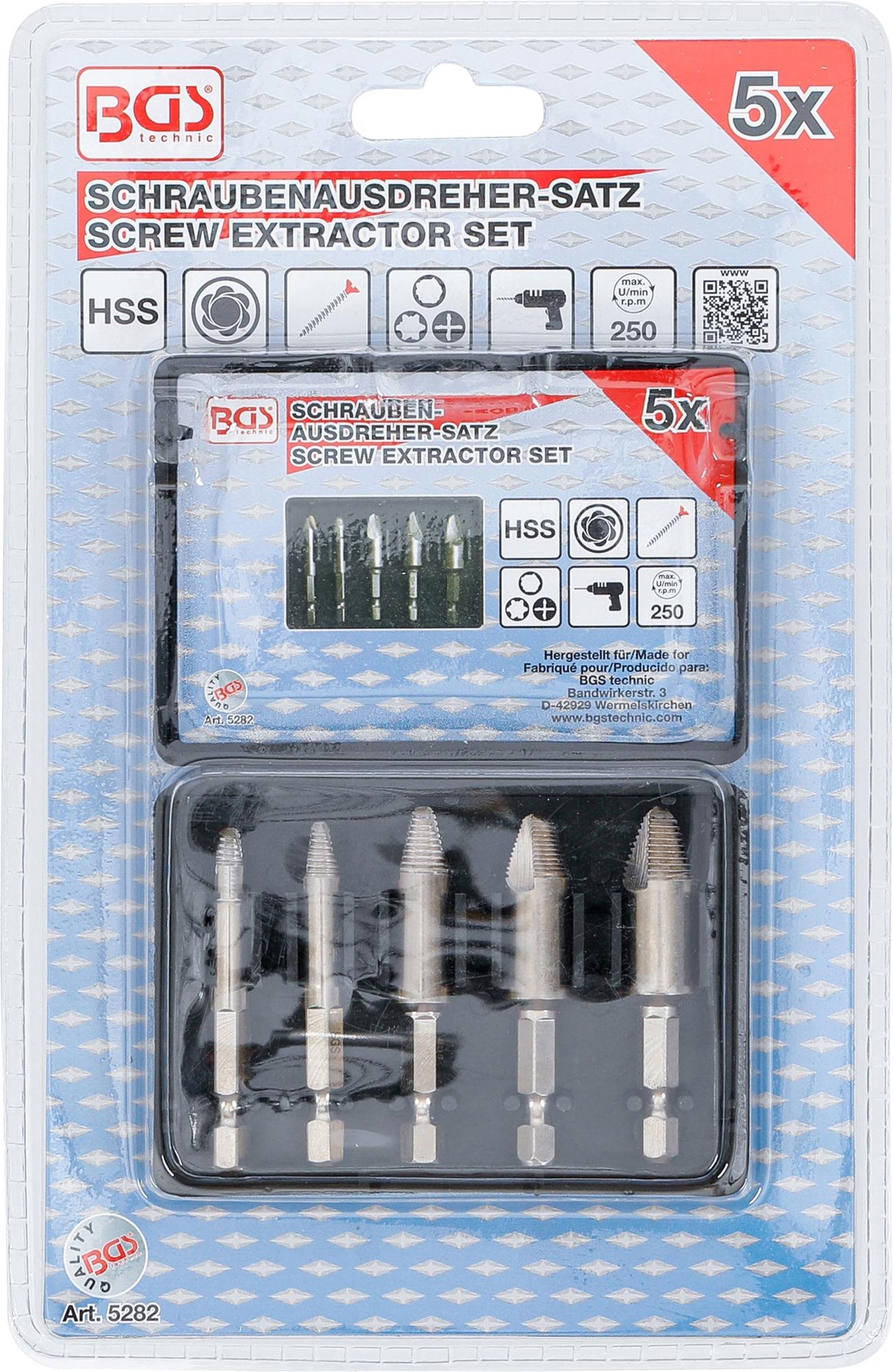 SCREW EXTRACTOR SET | 5 PCS. (5282)