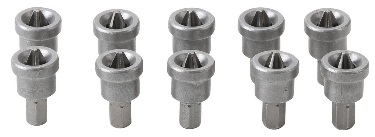 BIT SET WITH DEPTH STOP | FOR PLASTERBOARD | 6.3 MM (1/4") DRIVE | CROSS SLOT PH 2 | 10 PCS. (50408)
