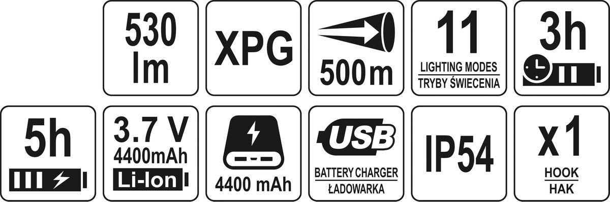 MULTIFUNCTIONAL SPOTLIGHT 3IN1 530LM (YT-08579)