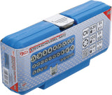 SOCKET SET, E-TYPE | 6.3 MM (1/4") / 12.5 MM (1/2") DRIVE | E4 - E24 | 28 PCS. (70099)