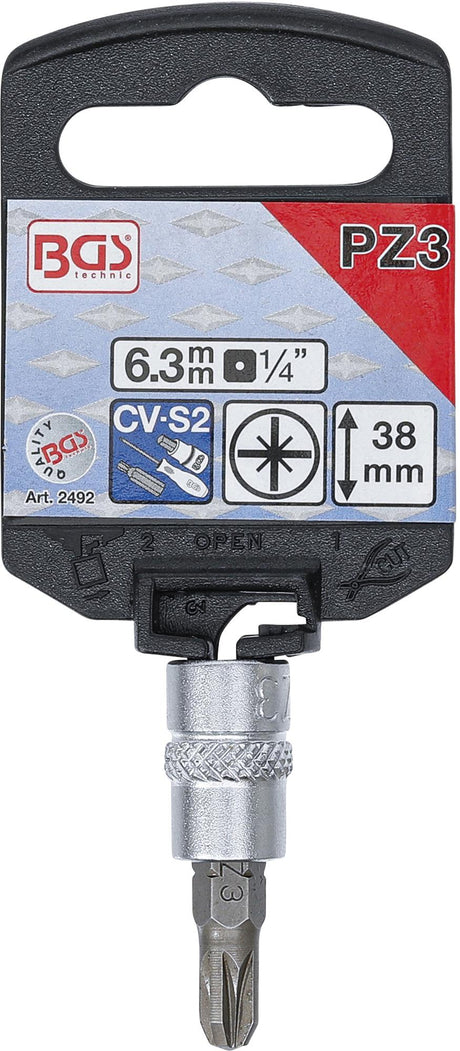 Ruuvikärki puristettu hylyyn | 6,3 mm (1/4") | Ristiuros PZ3 (2492)