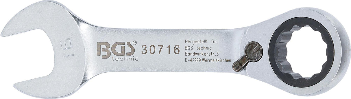 RATCHET COMBINATION WRENCH | SHORT | REVERSIBLE | 16 MM (30716)