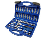 SOCKET SET WITH RATCHET | CR-V | 6.3 MM (1/4") | 46 PCS. (BT50046)