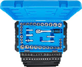 SOCKET SET HEXAGON | 6.3 MM (1/4") / 10 MM (3/8") / 12.5 MM (1/2") | METRIC AND INCH SIZES | 300 PCS. (74000)