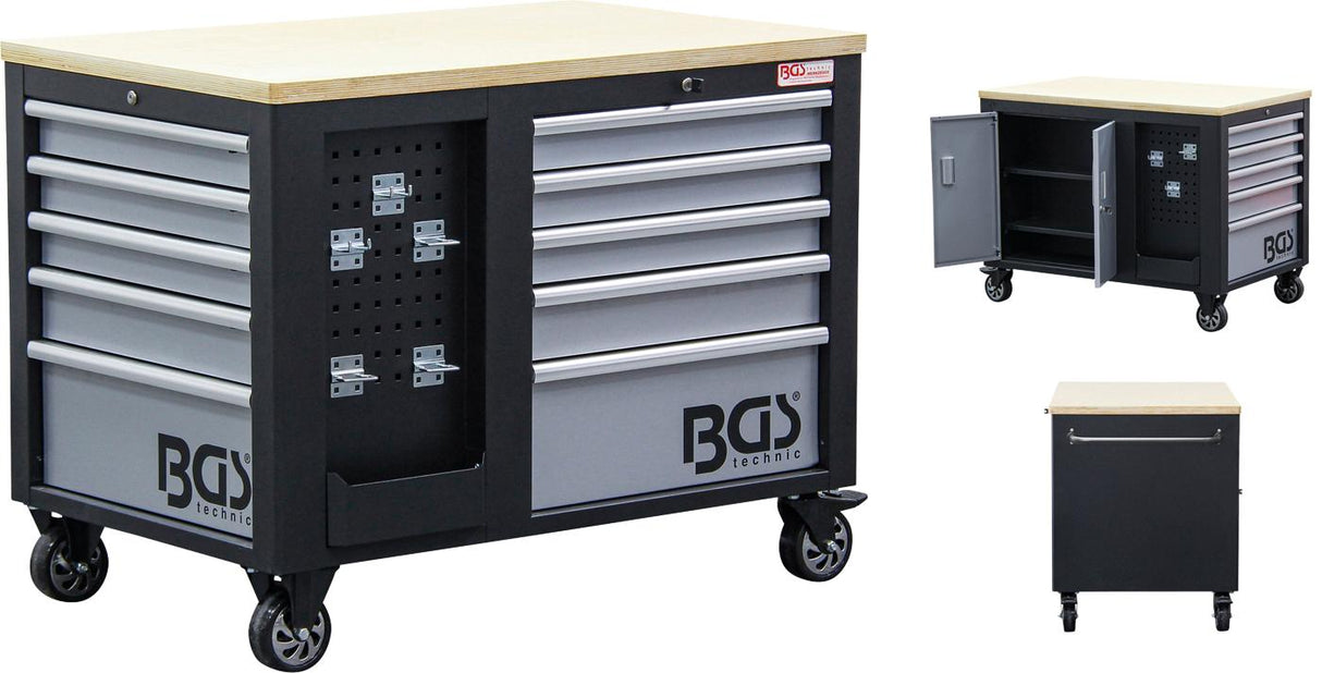 WORKSHOP TROLLEY | 2X 5 DRAWERS | 1 CABINET | EMPTY (4199)