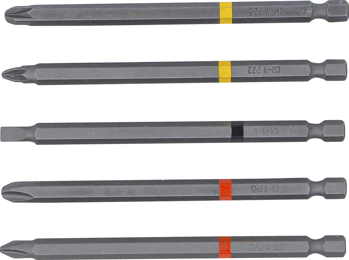 BIT-SET | 6.3 MM (1/4") DRIVE | CROSS SLOT PH, CROSS SLOT PZ, SLOT SL | LENGTH 110 MM | 5 PCS. (4832)
